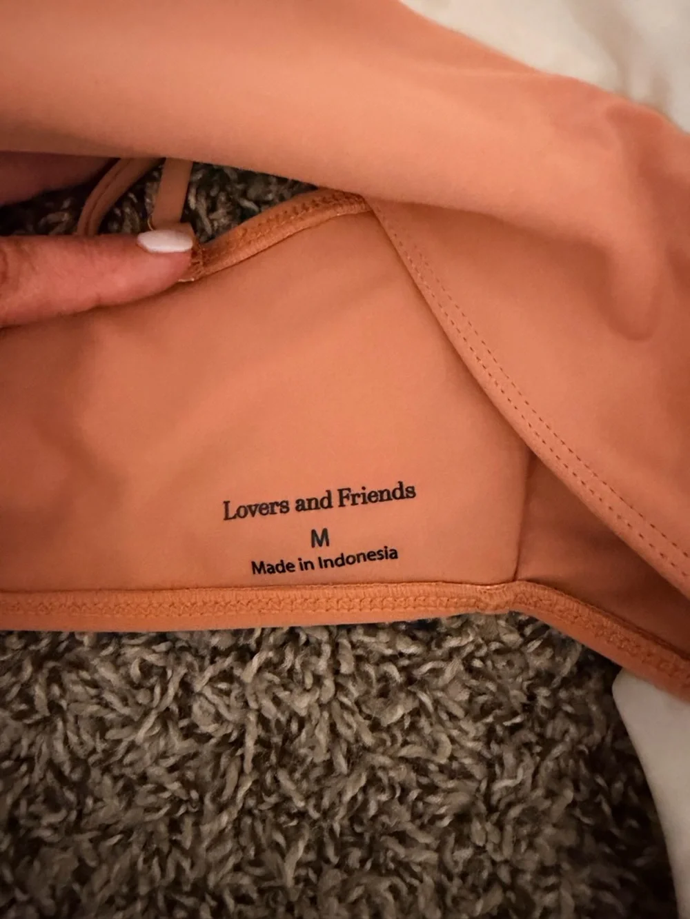 Lovers + Friends Peach Bandeau Bikini Top - Picture 3 of 4